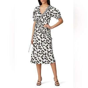 Love Whit Floral Wrap Dress in Black and White